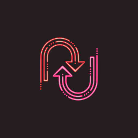Arrow neon glow vector illustration design templateのイラスト素材