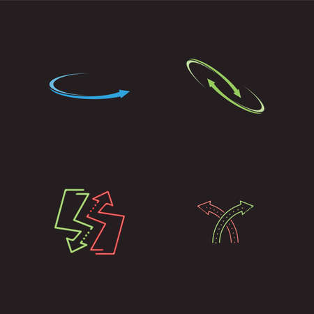 Arrow neon glow vector illustration design templateのイラスト素材