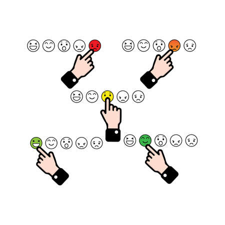 Satisfaction Rating. Customer  Feedback icon design for Digital Marketing business conceptのイラスト素材