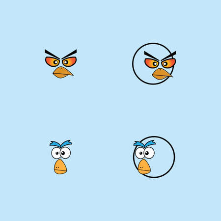 cartoon birdies face emoticon  design  vector  illustrationのイラスト素材