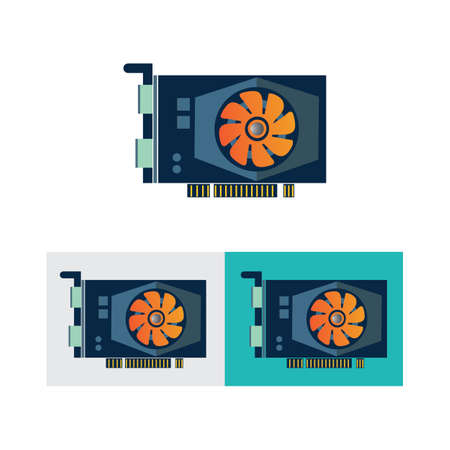GPU or Video Graphic Card Icon vector illustrationのイラスト素材