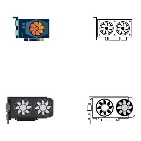 GPU or Video Graphic Card Icon vector illustrationのイラスト素材