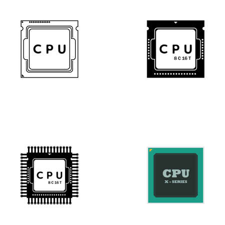 CPU (central processing unit) icons  illustration.design inspiration  Vector template.のイラスト素材