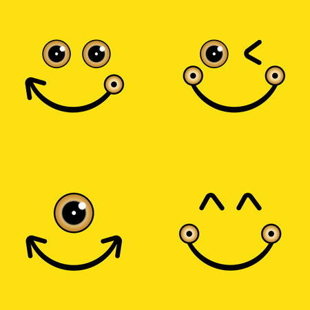 smile face emoticon logo vectorのイラスト素材