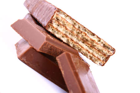 Chocolate isolated on white background brown chocolateの写真素材