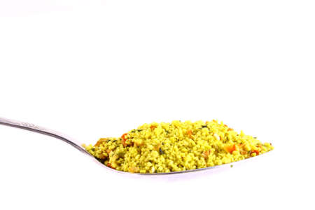 Different spicery in the spoon to prepare tasty food