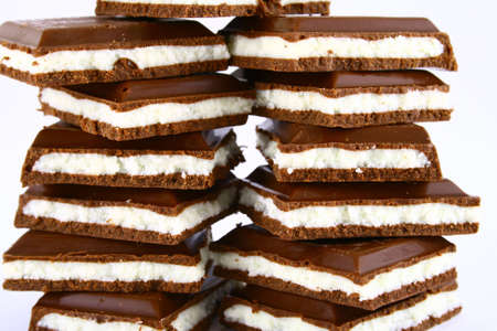 Chocolate isolated on white background brown chocolateの写真素材