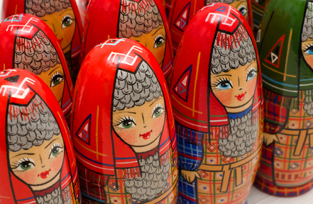 Matryoshka. Lot of dolls in national dress. Close-upの写真素材