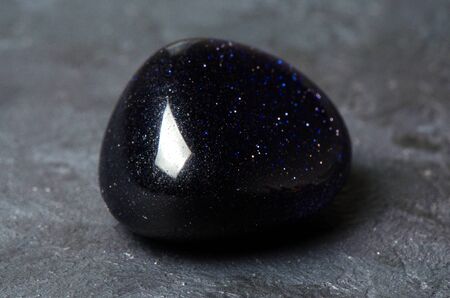 Aventurine blue. Semi-precious or ornamental stone, a kind of quartzの写真素材