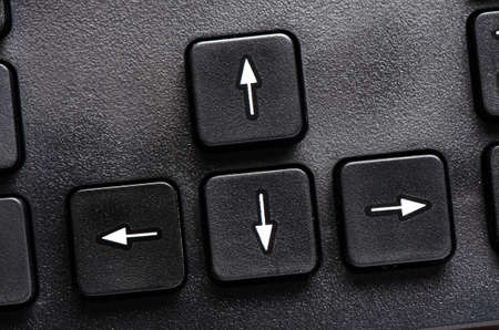 Computer keyboard buttons closeup. The concept of the possibility of choice and direction.の写真素材