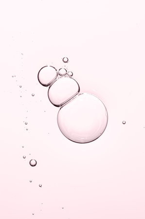The texture of a cosmetic serum with bubbles in closeup. Macrophotographyの写真素材
