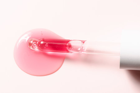 A sample of a moisturizing gel or serum for the skin. White backgroundの写真素材