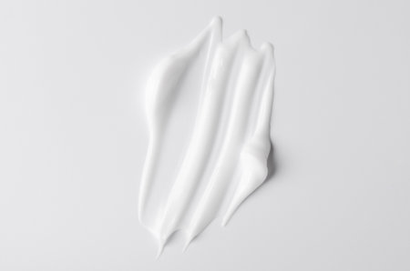 White cosmetic skin moisturizer or gel. Copy spaceの写真素材