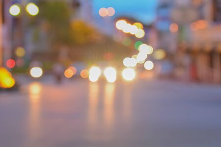 Night city lights in defocus.の写真素材