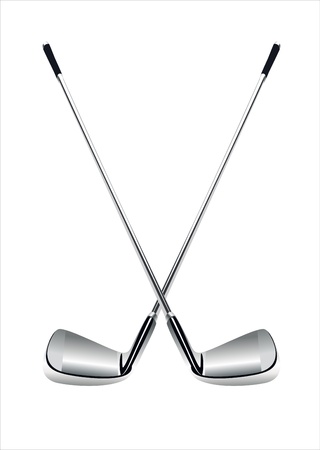 Golf clubs on white backgroundのイラスト素材