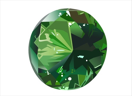 front view emerald isolated on whiteのイラスト素材