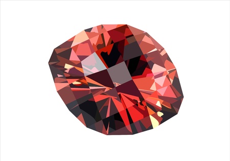 Precious red diamond isolated on whiteのイラスト素材