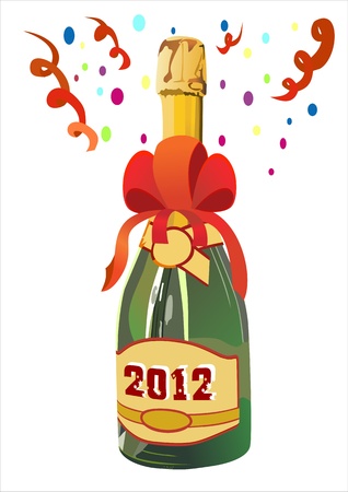 Bottle of Champagne in 2012.のイラスト素材