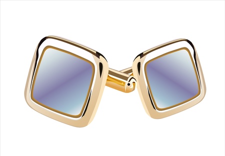 Cufflinks on a white background