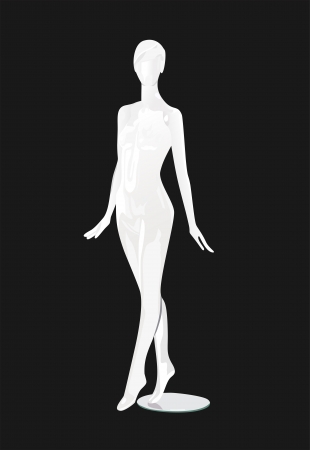 Female fashion mannequin against a black backgroundのイラスト素材