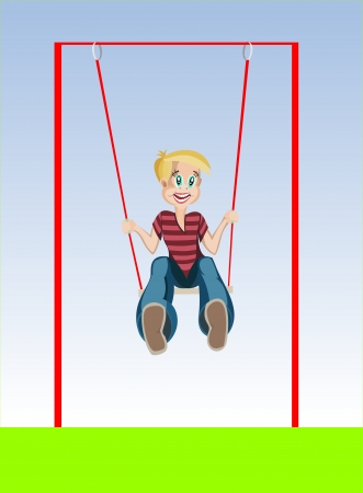 Illustration of a Kid on a Swingのイラスト素材
