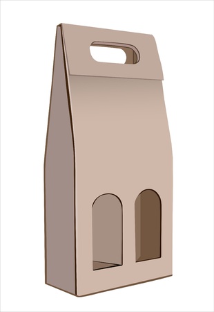 Corrugated cardboard gift wine bottles boxのイラスト素材