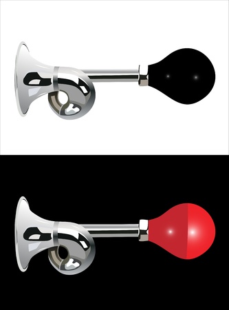 shiny chrome klaxon isolated on white backgroundのイラスト素材