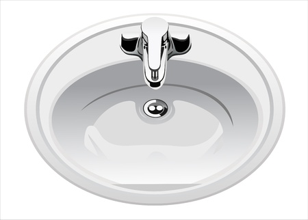 ceramic white washing sinkのイラスト素材