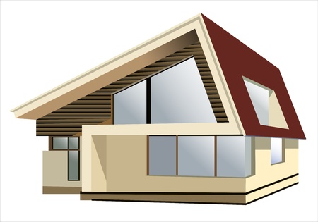 cottage on a white backgroundのイラスト素材