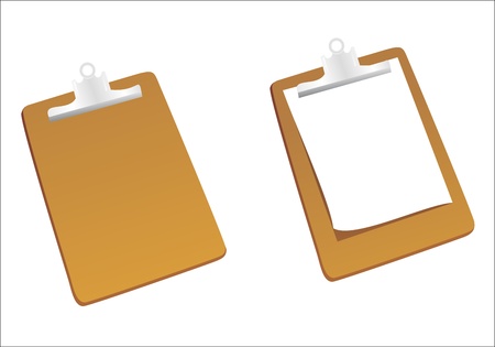 Clipboard with a sheet of paper isolated on white backgroundのイラスト素材