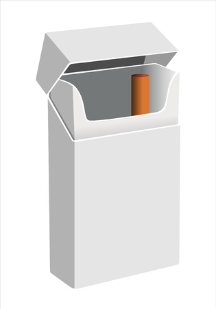 Closed and opened empty cigarettes pack template のイラスト素材