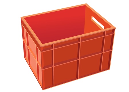 Plastic crate isolated on whiteのイラスト素材