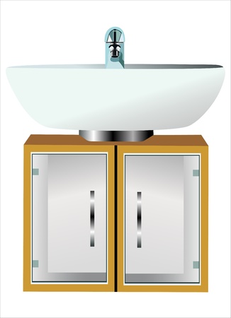 Bathroom interior with white sink and faucetのイラスト素材