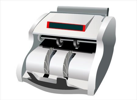 electronic currency counter isolated on whiteのイラスト素材