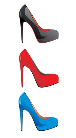 Womens shoes isolated on white  illustration のイラスト素材