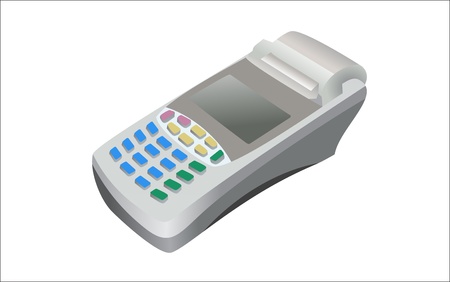 Modern bank terminal on the whiteのイラスト素材