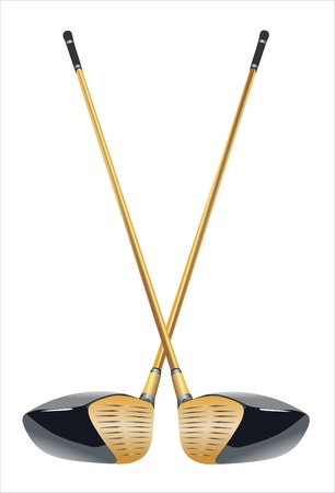 Golf clubs on white backgroundのイラスト素材