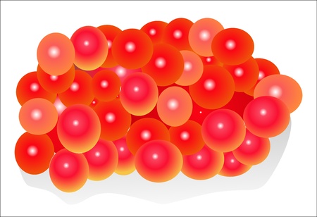 handful of red caviar isolated on a white backgroundのイラスト素材