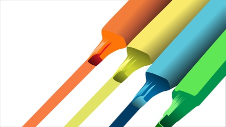 Vector multi-colored markersのイラスト素材