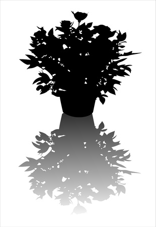 flower silhouetteのイラスト素材