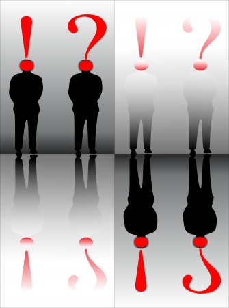 Heads with question marks andのイラスト素材