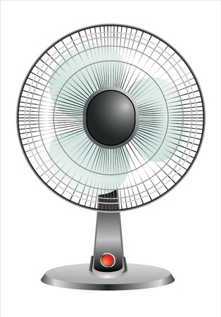 electric fan in front of white backgroundのイラスト素材