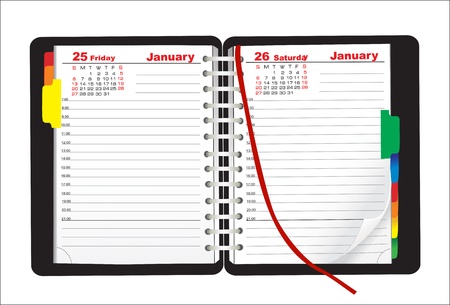 Vector open personal organizerのイラスト素材