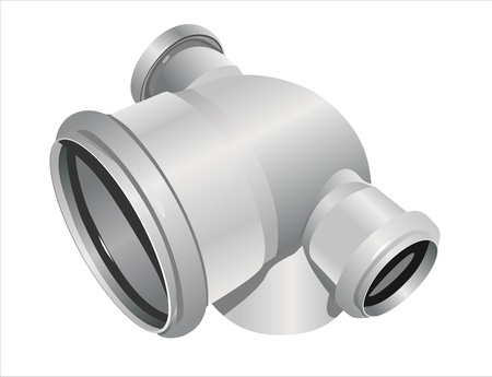 Grey PVC sewer pipesのイラスト素材