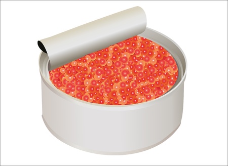 Red caviar in metal canのイラスト素材