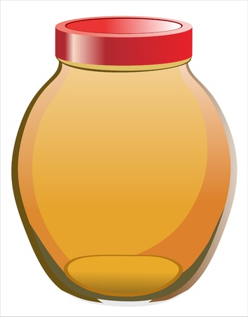 Sweet honey in jar isolated on whiteのイラスト素材