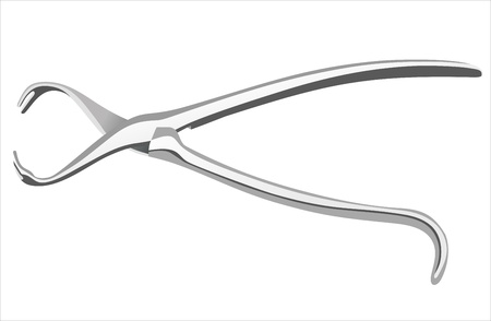 dental pliers on a white backgroundのイラスト素材