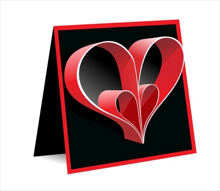 Red paper heart Valentines dayのイラスト素材