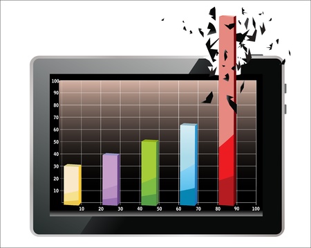 Realistic tablet pc computer profit concept, isolated on a white background  Illustrationのイラスト素材