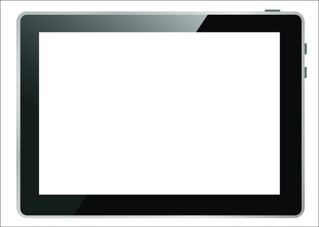 Realistic tablet pc computer with blank screen isolated on white background  のイラスト素材